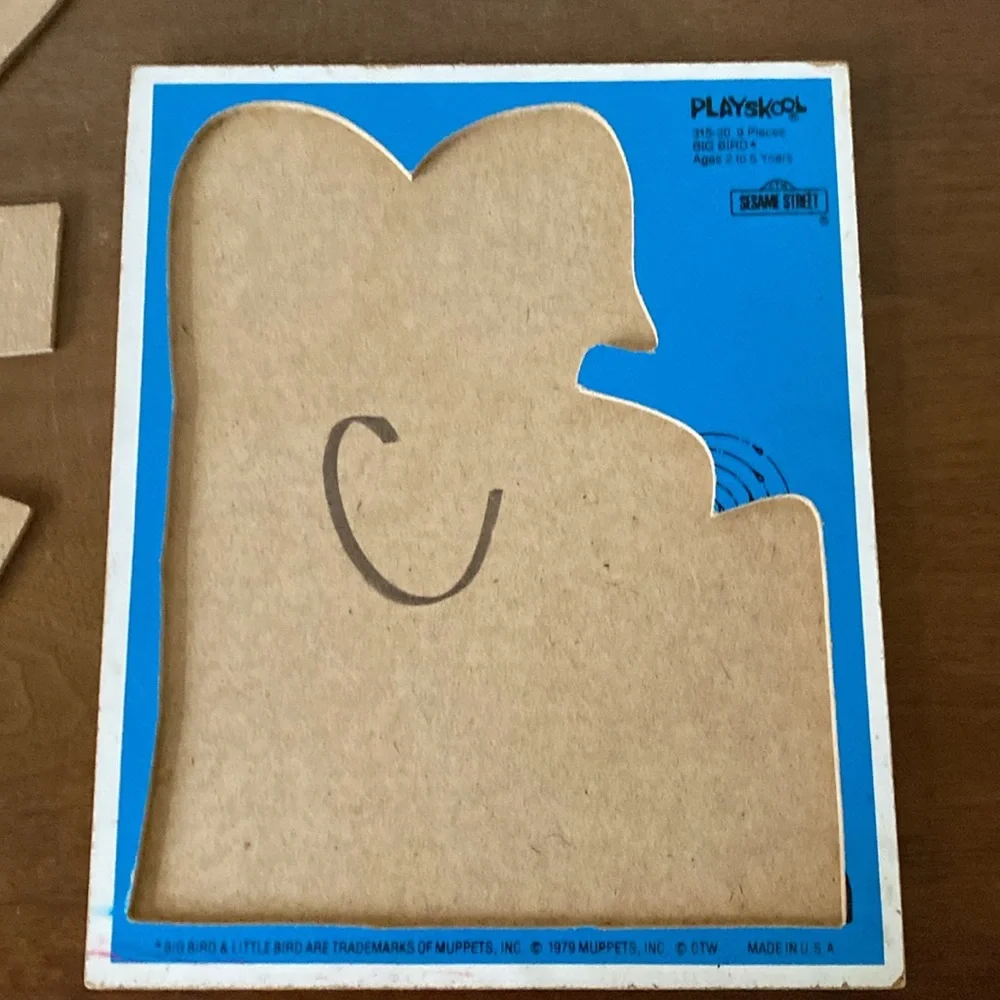 Sesame Street 1979 Big Bird Wood Puzzle - Moppets - Playskool